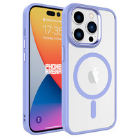 Başkenttekno iPhone 15 Pro Kılıf Wireless Şarj Özellikli Krom Magsafe Silikon Kapak Kılıf Lila