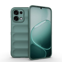 Başkenttekno Oppo A6 Pro Kılıf Esnek TPU Oyuklu Arka Yüzey Tasarımlı Etnik Silikon Kapak Koyu Yeşil