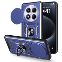 Başkenttekno Xiaomi Redmi Note 14 Pro 4G Kılıf Magnetik Standlı Kamera Korumalı Sürgülü Vega Kapak Mavi