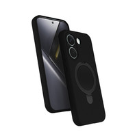 Başkenttekno Xiaomi Poco X8 Pro Uyumlu Magsafe Şarj Özellikli Standlı Halka Yüzüklü Samara Kılıf Kapak Siyah 