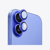 Safeus iPhone 16 - 16 Plus ile Uyumlu Safir Temperli Kamera Lens Koruyucu Laciverttaş Mavi