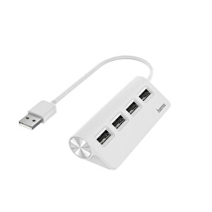 Hama 4 Ports Usb 2.0 480 Mbit/S Beyaz Usb Hub