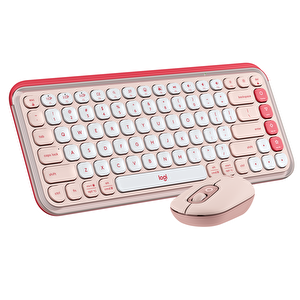 Logitech Pop Icon Bluetooth Türkçe Tuş Dizimi Pudra Pembe Klavye & Mouse Seti
