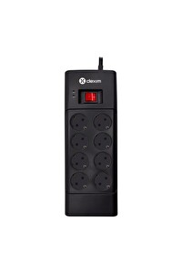 Dexim SP08DG DCP008 8 Port 1.8 M Kablo Siyah Akım Koruyucu Priz