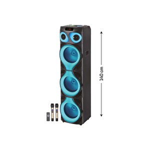 Sunix BTS-83 Ledli Çift Mikrofonlu Parti Boy Bluetooth Hoparlör