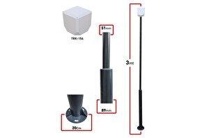 Electroon 89x51x2MM 3Metre Antrasit Fırın Boyalı Metal Kamera Direk ve Küp