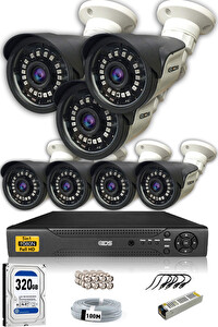 IDS 7 Kameralı 5 MP Sony Lensli FHD Gece Görüşlü Cepten İzle Güvenlik Kamerası Sistemi DS-2015HDSET7