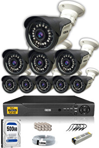 IDS 9 Kameralı 5 MP Sony Lensli Full HD Cepten İzle Gece Görüşlü Güvenlik Kamerası Sistemi DS-2015HDSET9