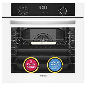 Simfer 8216 10 Fonksiyon Dijital Airfry Beyaz Cam Ankastre Fırın