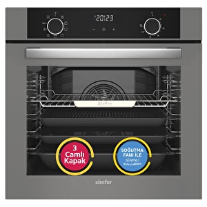 Simfer 8217 10 Fonksiyon Dijital Airfry Gri Cam Ankastre Fırın