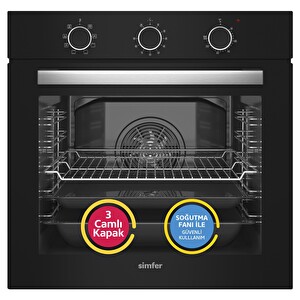 Simfer 8220 QS Büyük Pop-Up 9 Fonksiyonlu Power Turbo Siyah Cam Ankastre Fırın