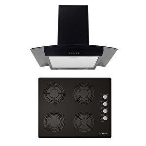 Alveus İber Si̇yah Ankastre Set (ALV GLS 640 + İBER)