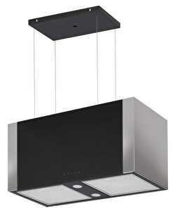 GL General GLD T60X Elegance 70 CM Siyah Inox Ada Tipi Ankastre Davlumbaz