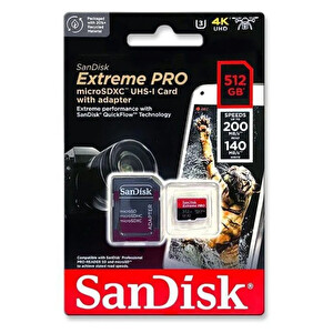 Sandisk Extreme Pro 512 GGB 200-140 MB/s MicroSDXC UHS-I A2 V30