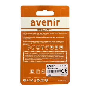 Avenir AV-SD64 - 64GB Micro SD Hafıza Kartı Fiyatı ve Özellikleri