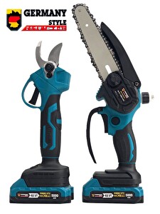Germany Style GRM 99880 Çift Akülü 2'li Set Şarjlı Ağaç Dal Kesme