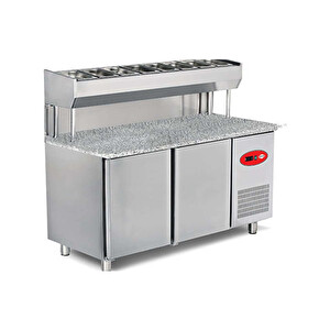 Empero EMP.200.80.01-PSYG Pizza ve Salata Hazırlık Buzdolabı-Granit Tablalı-3 Kapılı
