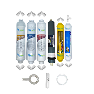Pemax Water Solutions Kapalı Kasa Su Arıtma Cihazlarına Uygun Eco 6'lı Platinium Mebran Mineral+Tatlandırıcı Set
