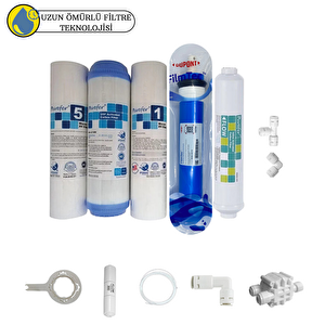 Pemax Water Solutions Purefer Açık Kasa Çift Sedimentli Sertifikalı 5'li Filmtec Dupon Mebran 5'li