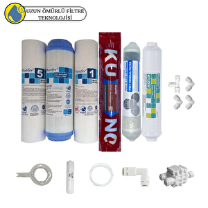 Pemax Water Solutions Purefer Açık Kasa Çift Sedimentli Sertifikalı 6'lı Orijinal Lg Kuno Mebran Şeffaf 4'lü Mineral