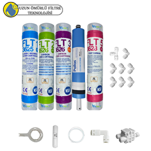 Pemax Water Solutions Kapalı Kasa Su Arıtma Cihazlarına Uygun Sertifikalı 5'li Pallas Mebran 12" Tatlandırıcılı Set