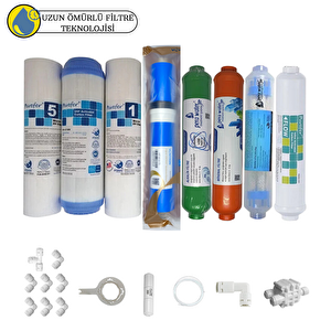 Pemax Water Solutions Purefer Açık Kasa Çift Sediment Sertifikalı 8'li Vontron Helixfil Mebran Mineral-Alkali-Detox