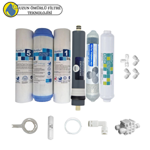 Pemax Water Solutions Purefer Açık Kasa Çift Sedimentli Sertifikalı 6'lı Platinium Mebran Şeffaf 4'lü Mineral
