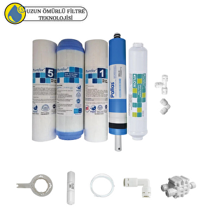 Pemax Water Solutions Purefer Açık Kasa Çift Sedimentli Sertifikalı 5'li Pallas Mebran 5'li