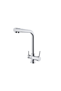 Pemax Water Solutions Arıtma Çıkışlı 3 Yollu L Boru Batarya KROM Renk
