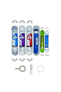 Pemax Water Solutions Kapalı Kasa Su Arıtma Cihazlarına Uygun STD 6'lı ReVerse Osmosis Mebran Alkali-Tatlandırıcı Set