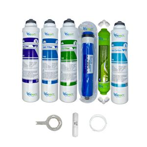 Pemax Water Solutions Kapalı Kasa Su Arıtma Cihazlarına Tak Çevir 6'lı ReVerse Osmosis Mebran Alkali-Tatlandırıcı