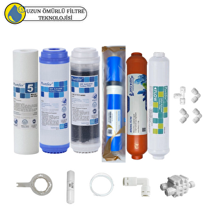 Pemax Water Solutions Purefer Açık Kasa Çift Karbonlu Sertifikalı 6'lı Vontron Helixfil Yüksek TDS Mebran Mineralli