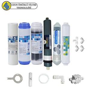 Pemax Water Solutions Purefer Açık Kasa Çift Karbonlu Sertifikalı 6'lı Platinium Mebran Şeffaf 4'lü Mineral