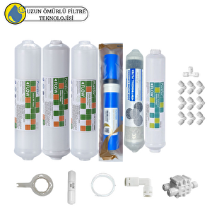 Pemax Water Solutions Purefer Kapalı Kasa Su Arıtma Sertifikal 6'lı Vontron Helixfil Yüksek TDS Mebran Şeffaf 4'lü Mineral