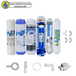 Pemax Water Solutions Purefer Açık Kasa Çift Karbonlu Sertifikalı 6'lı Filmtec Dupon Mebran Şeffaf 4'lü Mineral