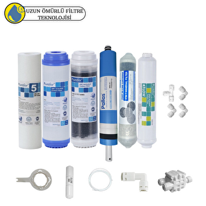 Pemax Water Solutions Purefer Açık Kasa Çift Karbonlu Sertifikalı 6'lı Pallas Mebran Şeffaf 4'lü Mineral