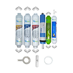 Pemax Water Solutions Kapalı Kasa Su Arıtma Cihazlarına Uygun Eco 6'lı Pallas Mebran Alkali-Tatlandırıcı Set