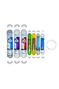 Pemax Water Solutions Kapalı Kasa Su Arıtma Cihazlarına Uygun STD 7'li Mebransız Alkali-Mineral-Detox-Tatlandırıcı Set