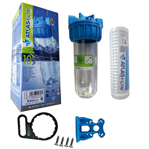 Sulook Atlas 3/4" 10 İnch Tekli Filtre Kabı Ve Yıkanabilir Filtre Atlas