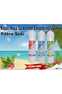 Sulook Su Arıtma Filtre Seti 3'lü Inline Set. Kapalı Kasa Cihazlar İçin