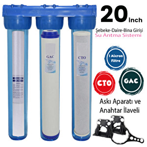 Sulook 20 İnç Bina - Daire- Şebeke Girişi Su Arıtma Filtre Seti En İyi