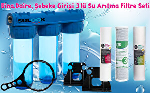 Sulook Şebeke Daire Bina Girişi Su Arıtma Sistemi 3'lü Süper Ekonomik Set