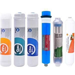 Sulook Kapalı Kasa Su Arıtma Cihazı 6'lı Inline Filtresi Seti 6 Aşamalı LG & Kuno Membran