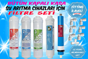 Sulook Kapalı Kasa Su Arıtma Cihazı Filtresi 5'li Filtre SetiMembranlı