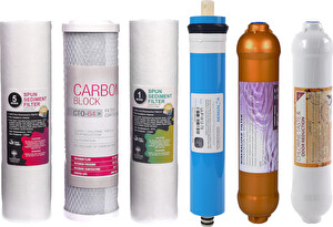Sulook E-Water Su Arıtma Cihazı 6'lı Filtre Seti Ekonomik Set Vontron Membranlı Gold Mineral Filtre