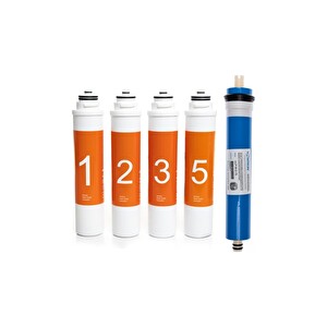 Sulook Waterlife Uyumlu Tak Çevir Su Arıtma Filtre Seti 5 Aşamalı Tam Takım (Vontron 75 Gpd Membran Dahil)