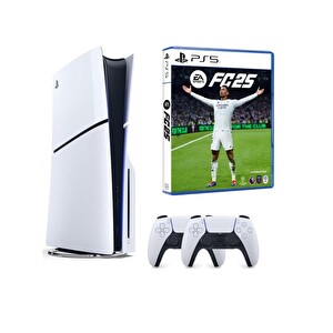 Sony Playstation 5 Slim CD Edition 1 TB Oyun Konsolu - 2. DualSense PS5 Kol - Fifa FC 25 PS5 Oyun (İthalatçı Garantili)