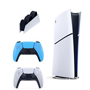 Sony Playstation 5 Slim Digital 1 TB Oyun Konsolu + 2. Mavi Dualsense + Şarj İstasyonu (İthalatçı Garantili)
