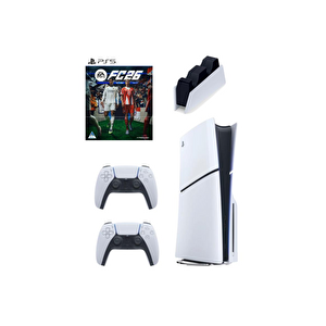 Sony Playstation 5 CD Versiyon 1 TB Oyun Konsolu - 2 Dualsense Oyun Kolu - FC26 CD Türkçe Oyun - Şarj İstasyonu
