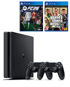Sony Playstation 4 Slim 1 TB 2. DualShock Kol Ps4 FC 26 +GTA 5 (İthalatçı Garantili)
